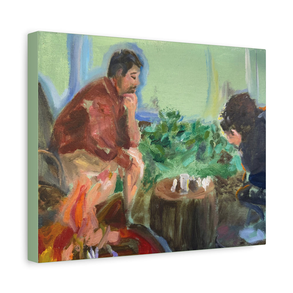 "Chess With Dad"; Matte Canvas, Stretched, 1.25"