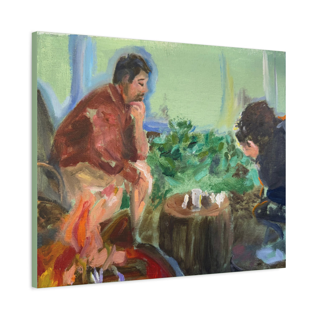 "Chess With Dad"; Matte Canvas, Stretched, 1.25"