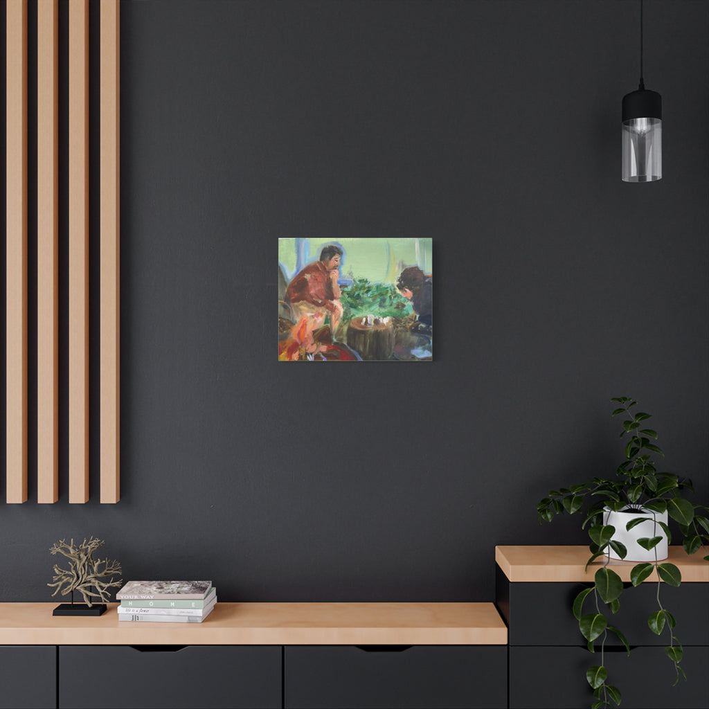 "Chess With Dad"; Matte Canvas, Stretched, 1.25"