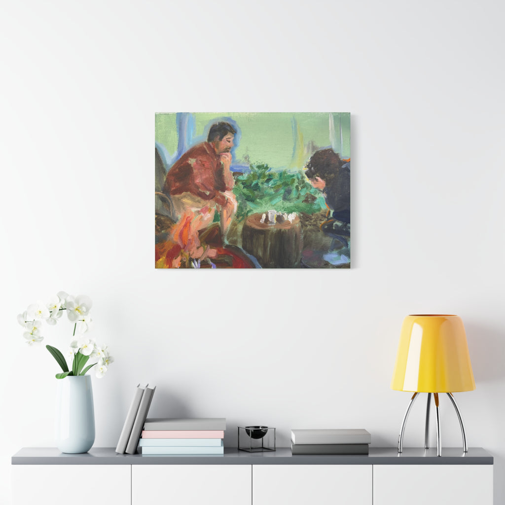"Chess With Dad"; Matte Canvas, Stretched, 1.25"