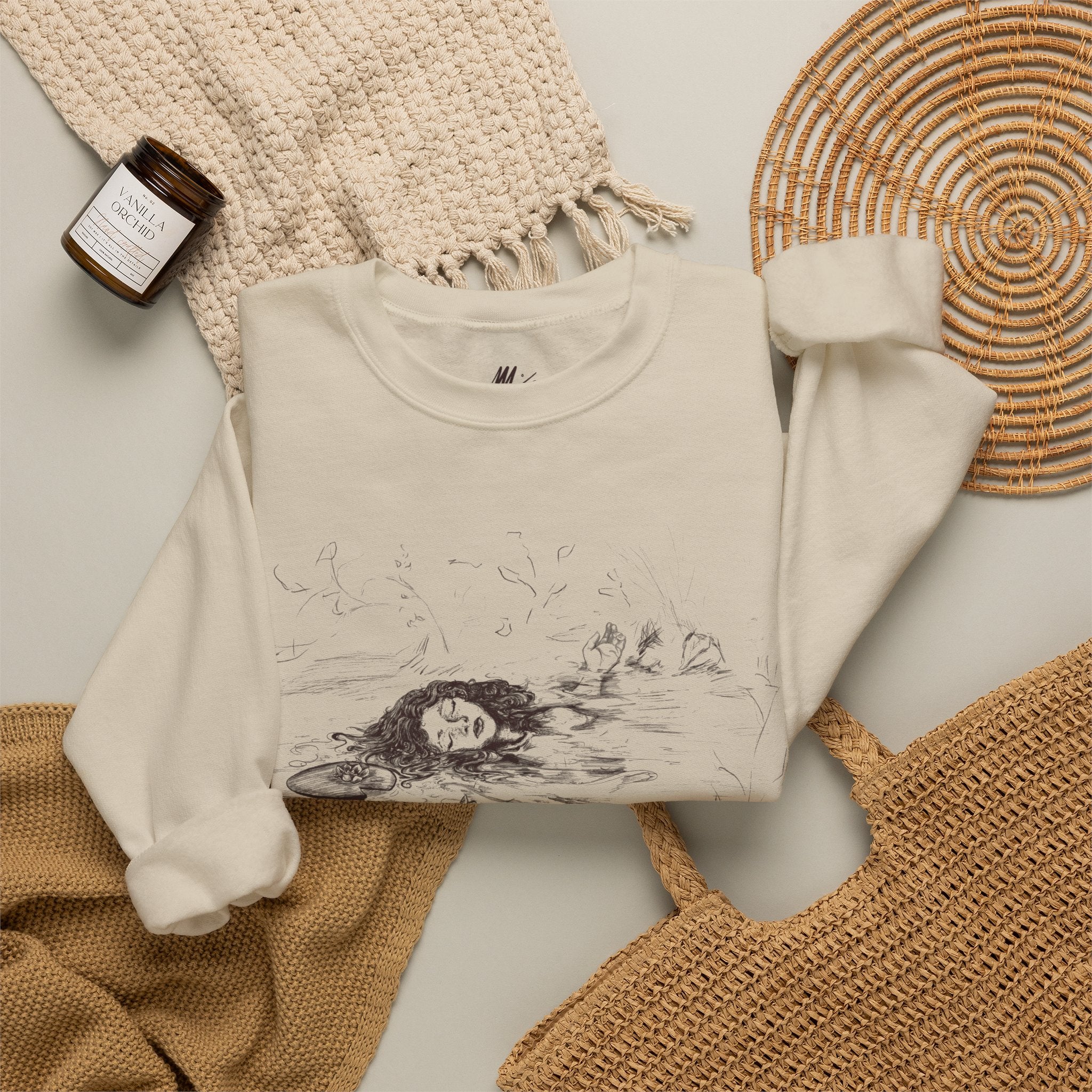 "Ophelia"; Unisex Heavy Blend™ Crewneck Sweatshirt