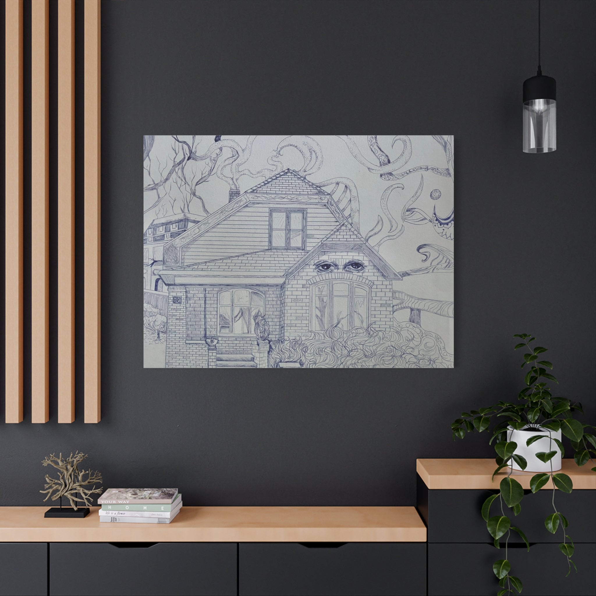 "Wall Watcher"; Matte Canvas, Stretched, 1.25"