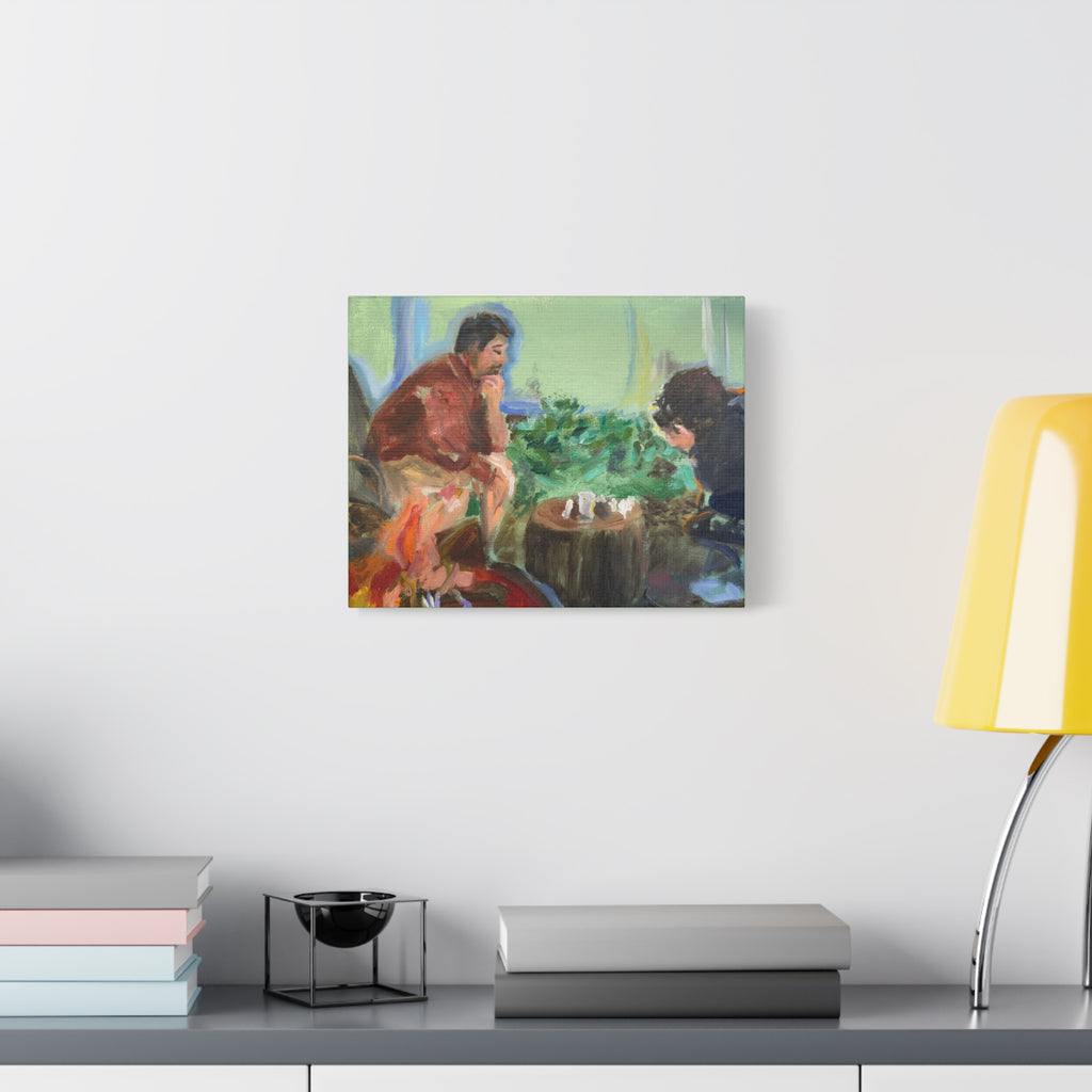 "Chess With Dad"; Matte Canvas, Stretched, 1.25"