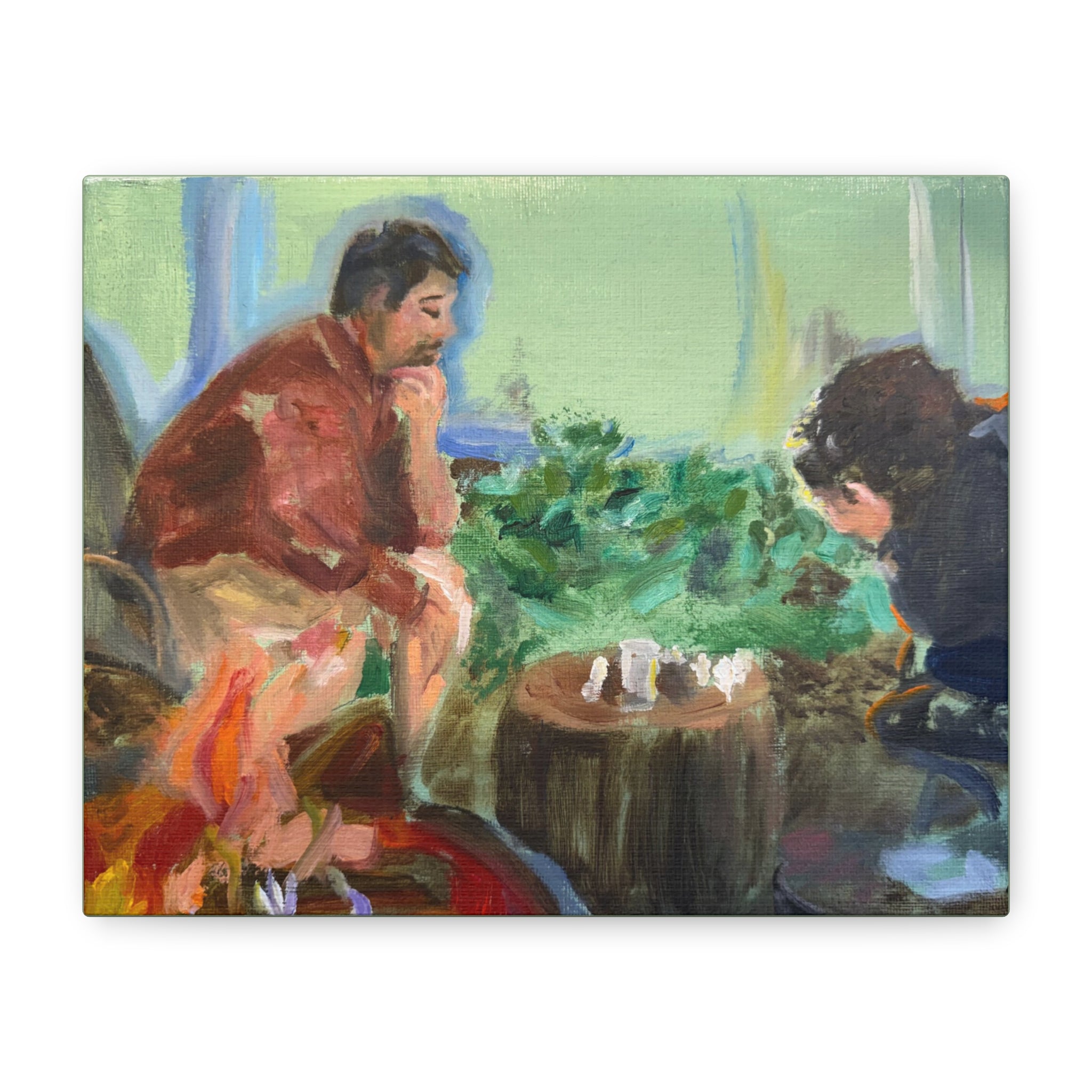 "Chess With Dad"; Matte Canvas, Stretched, 1.25"