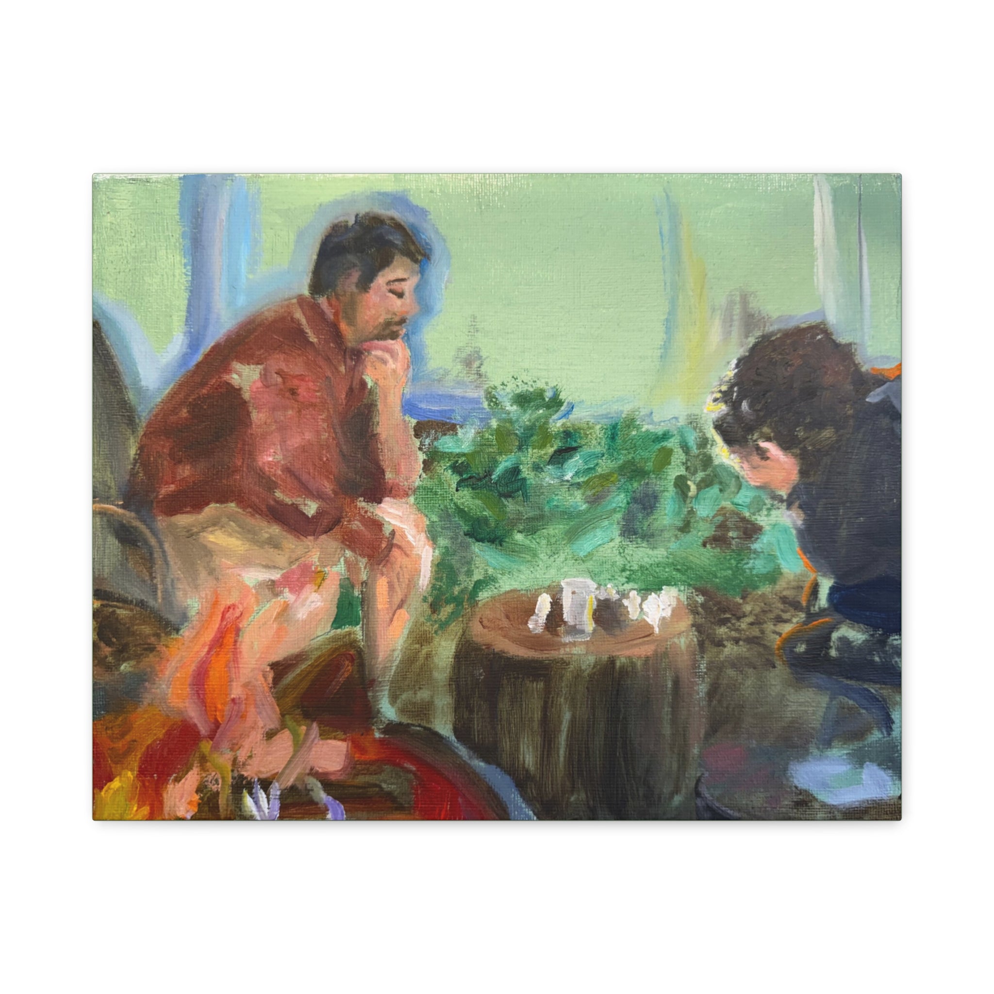 "Chess With Dad"; Matte Canvas, Stretched, 1.25"