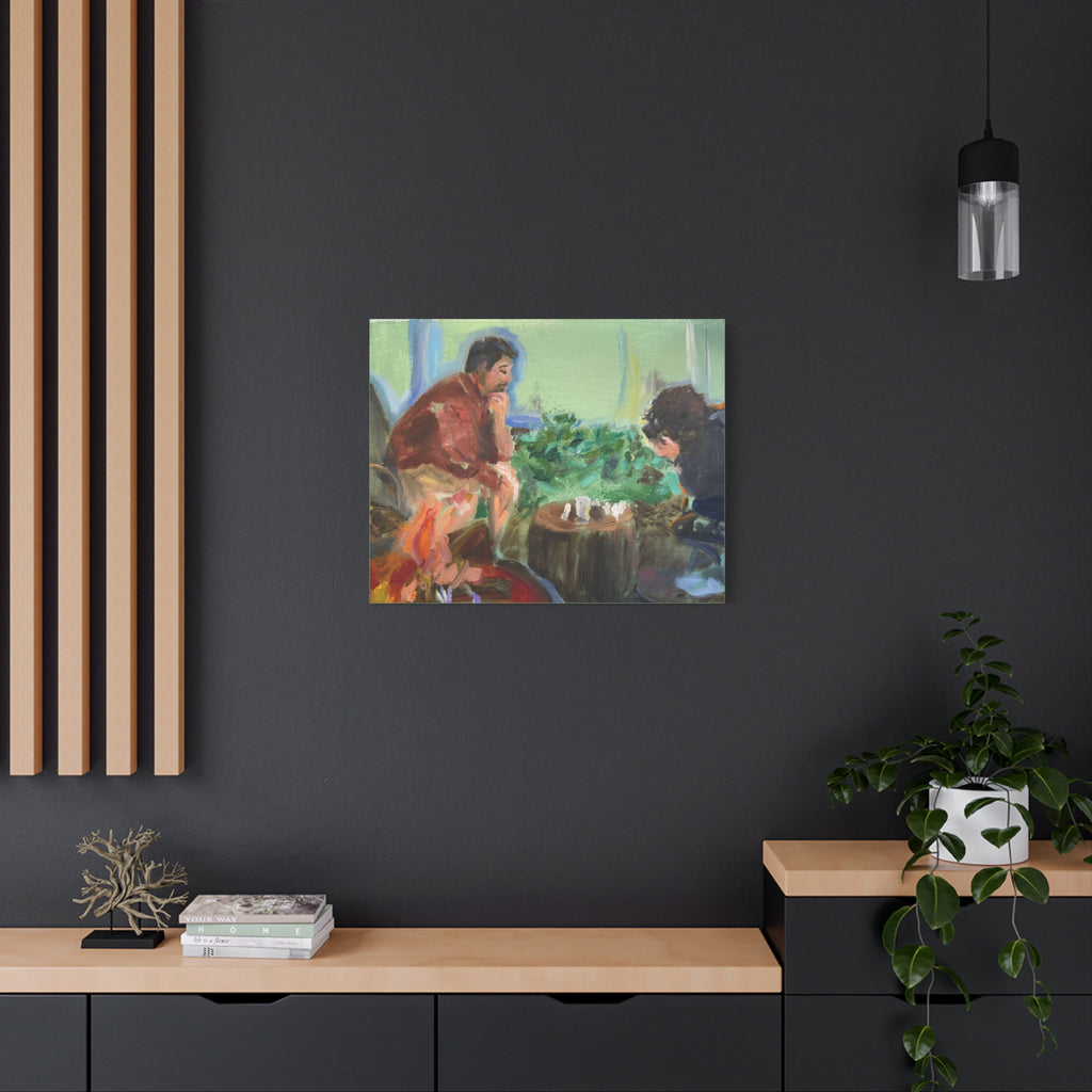 "Chess With Dad"; Matte Canvas, Stretched, 1.25"