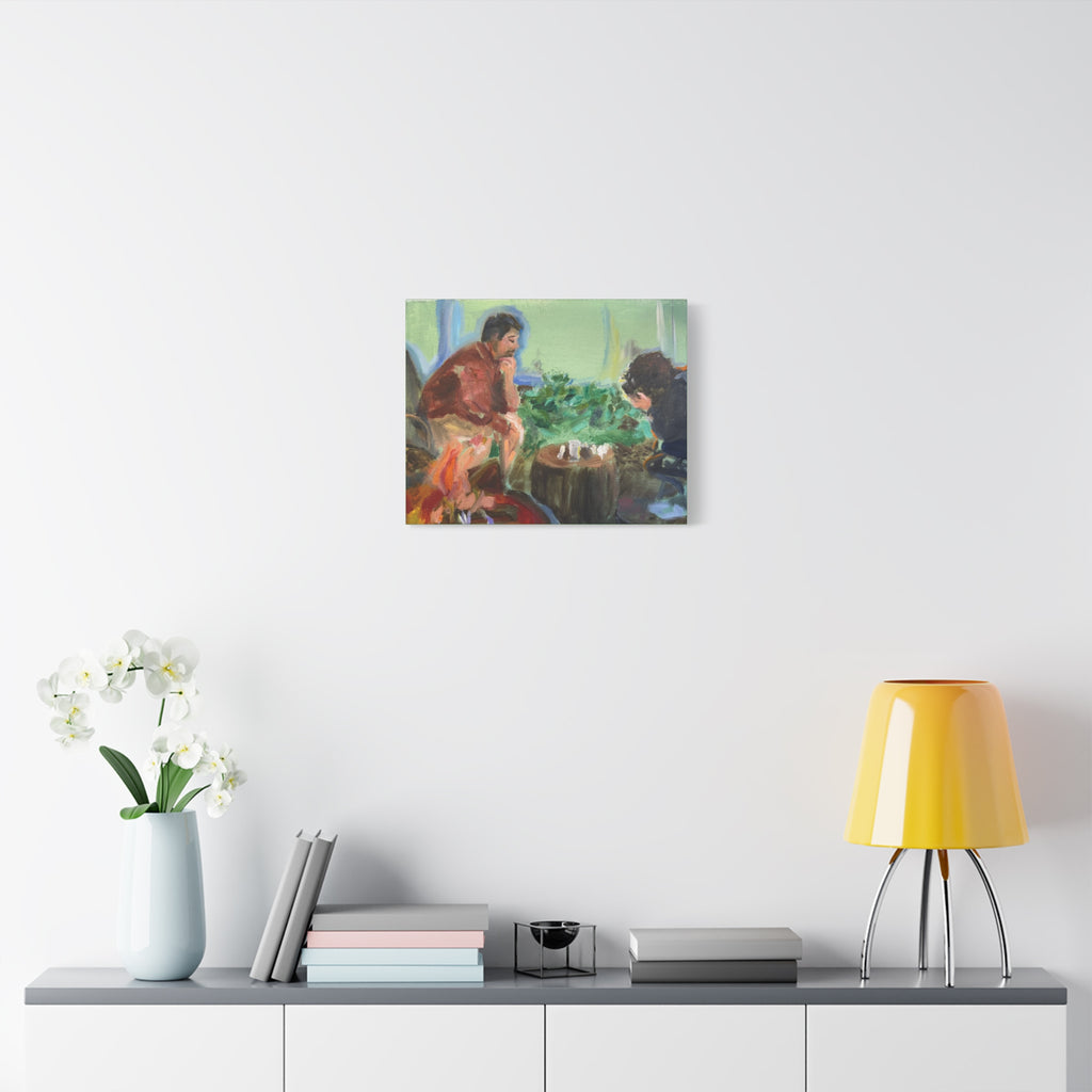 "Chess With Dad"; Matte Canvas, Stretched, 1.25"