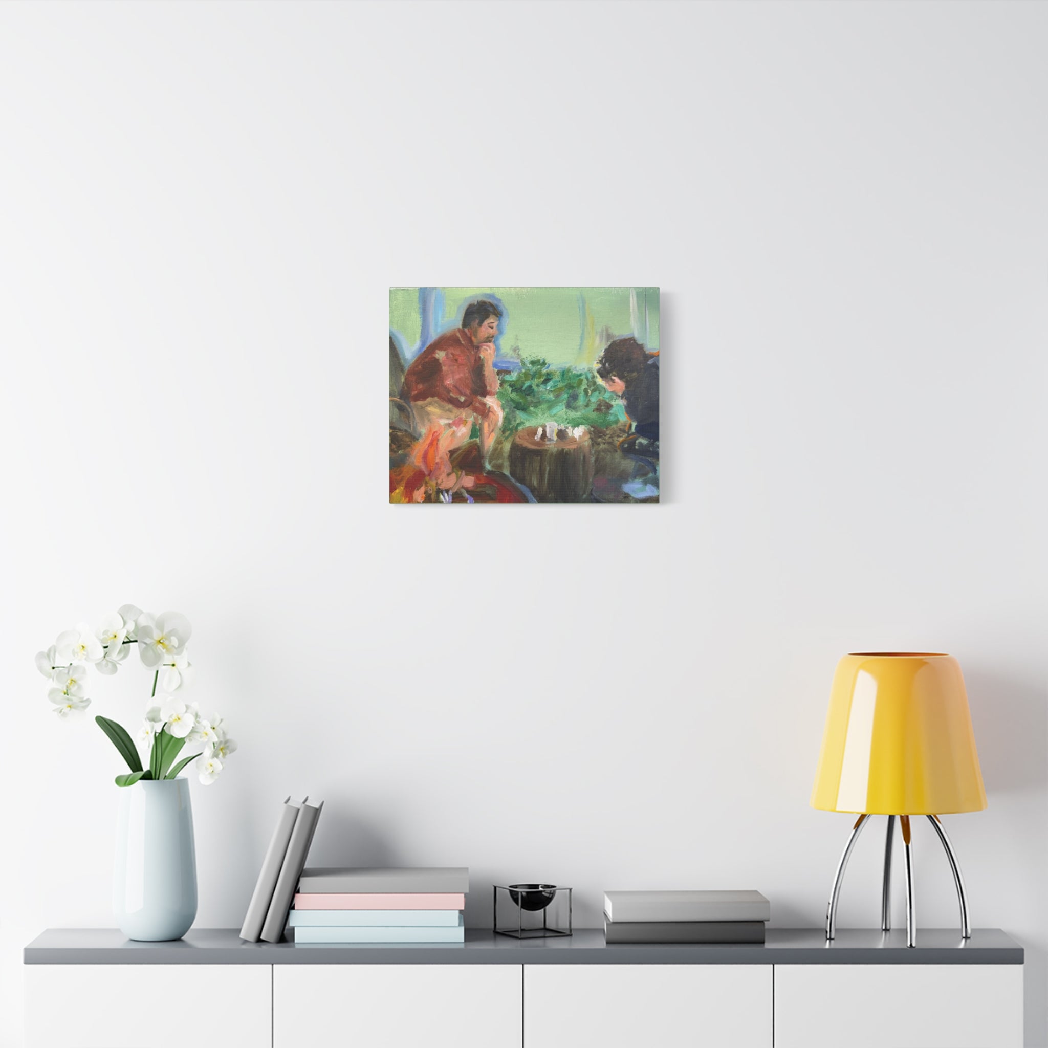"Chess With Dad"; Matte Canvas, Stretched, 1.25"