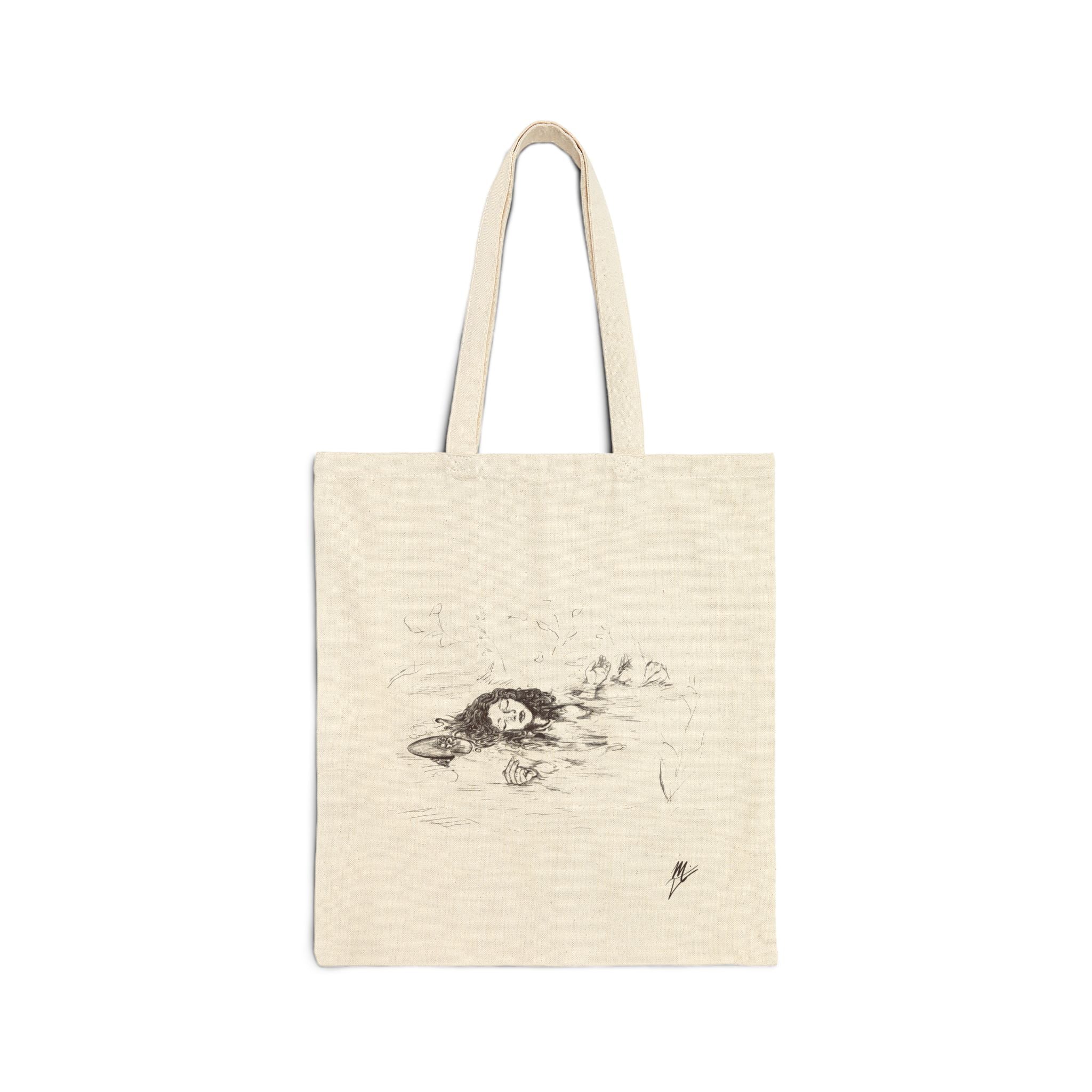 "Ophelia"; Cotton Canvas Tote Bag