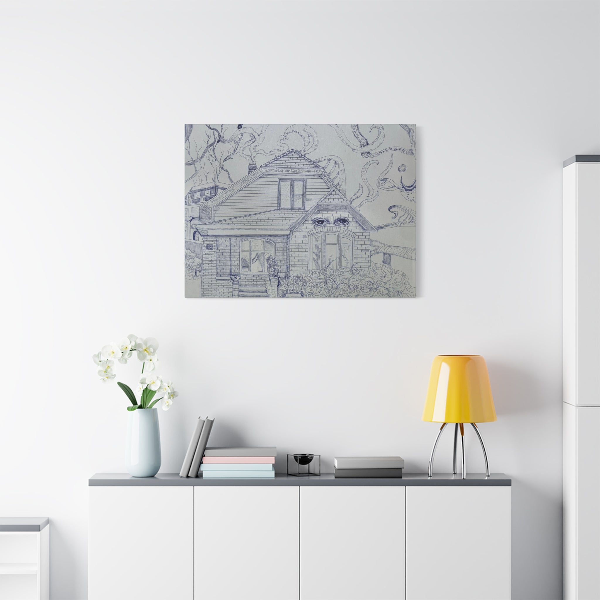 "Wall Watcher"; Matte Canvas, Stretched, 1.25"