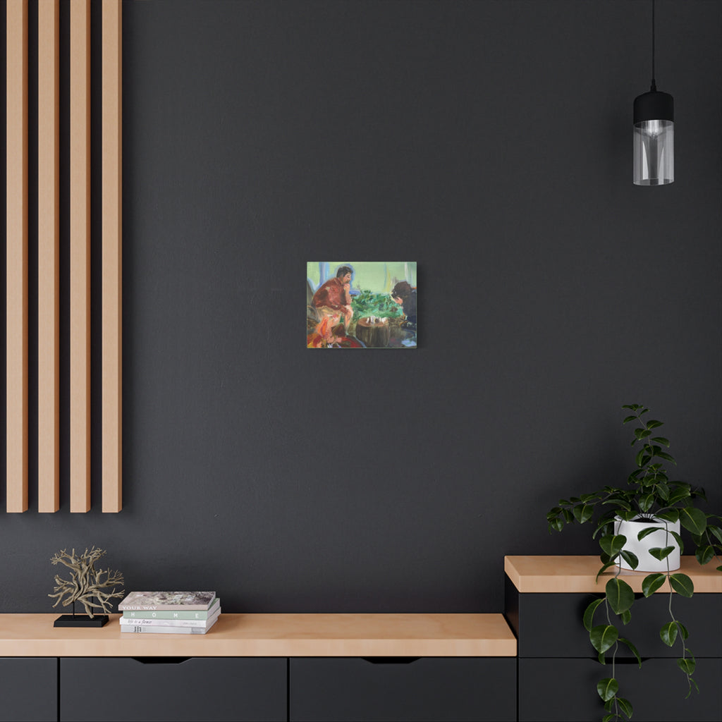 "Chess With Dad"; Matte Canvas, Stretched, 1.25"