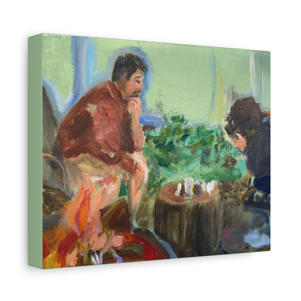 "Chess With Dad"; Matte Canvas, Stretched, 1.25"