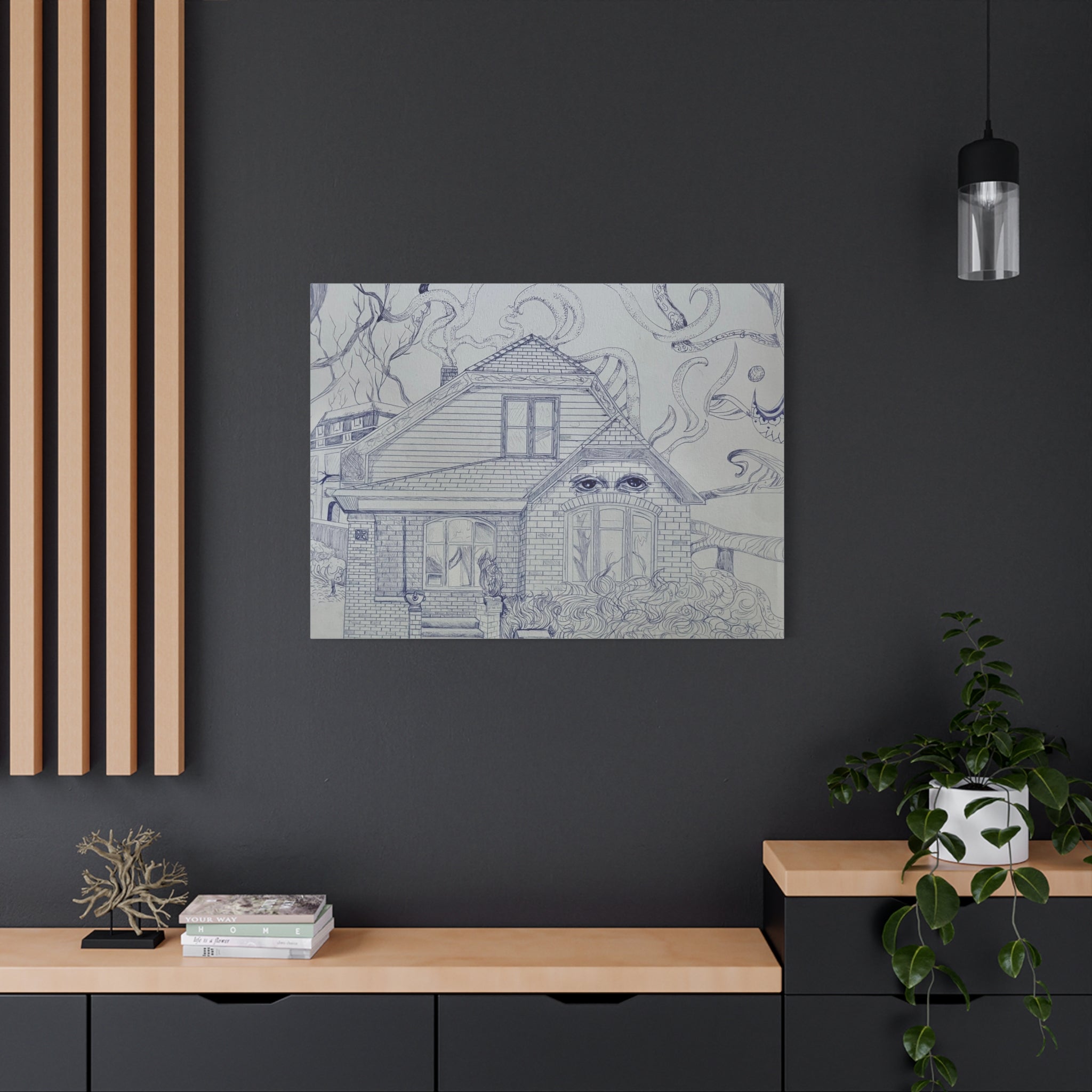 "Wall Watcher"; Matte Canvas, Stretched, 1.25"