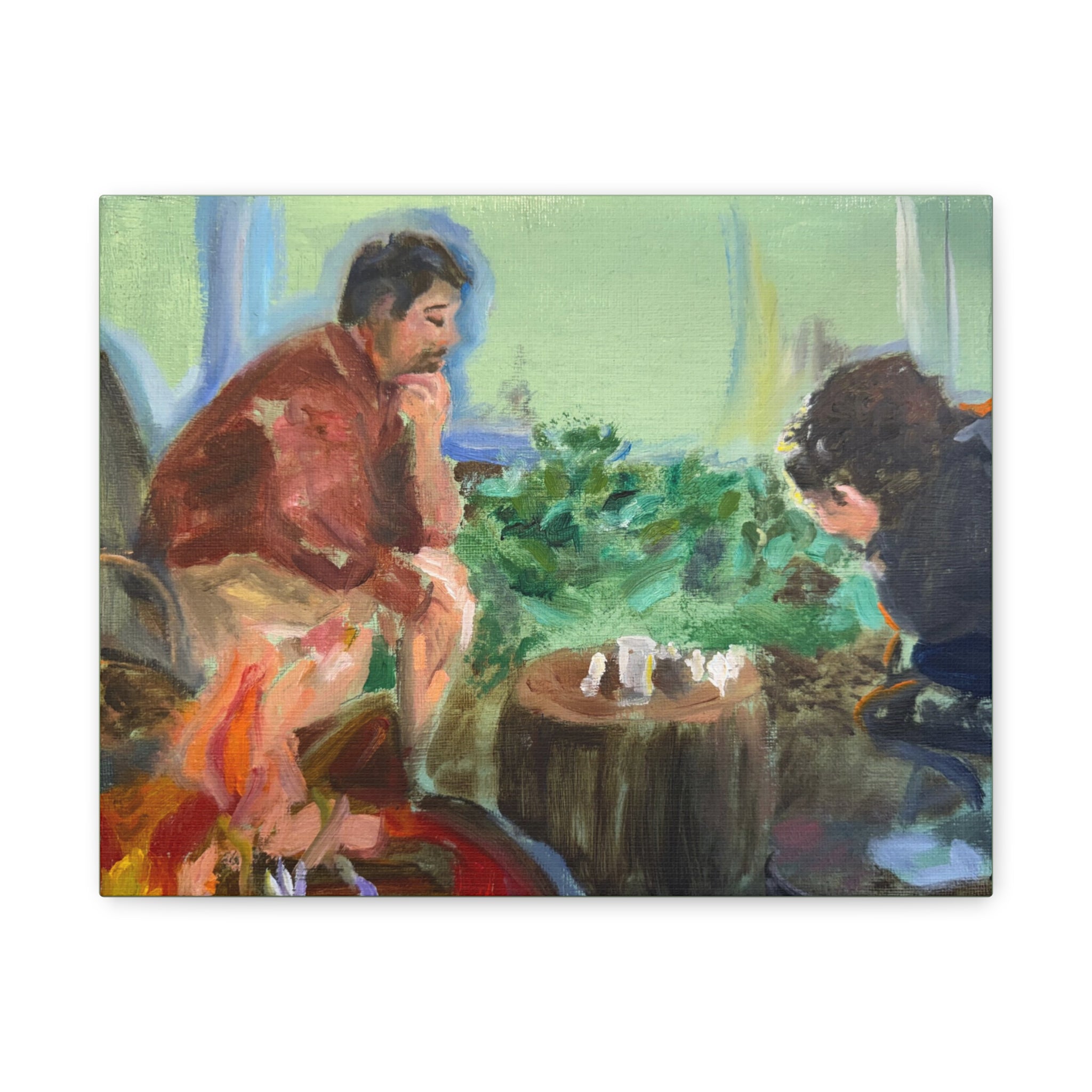"Chess With Dad"; Matte Canvas, Stretched, 1.25"