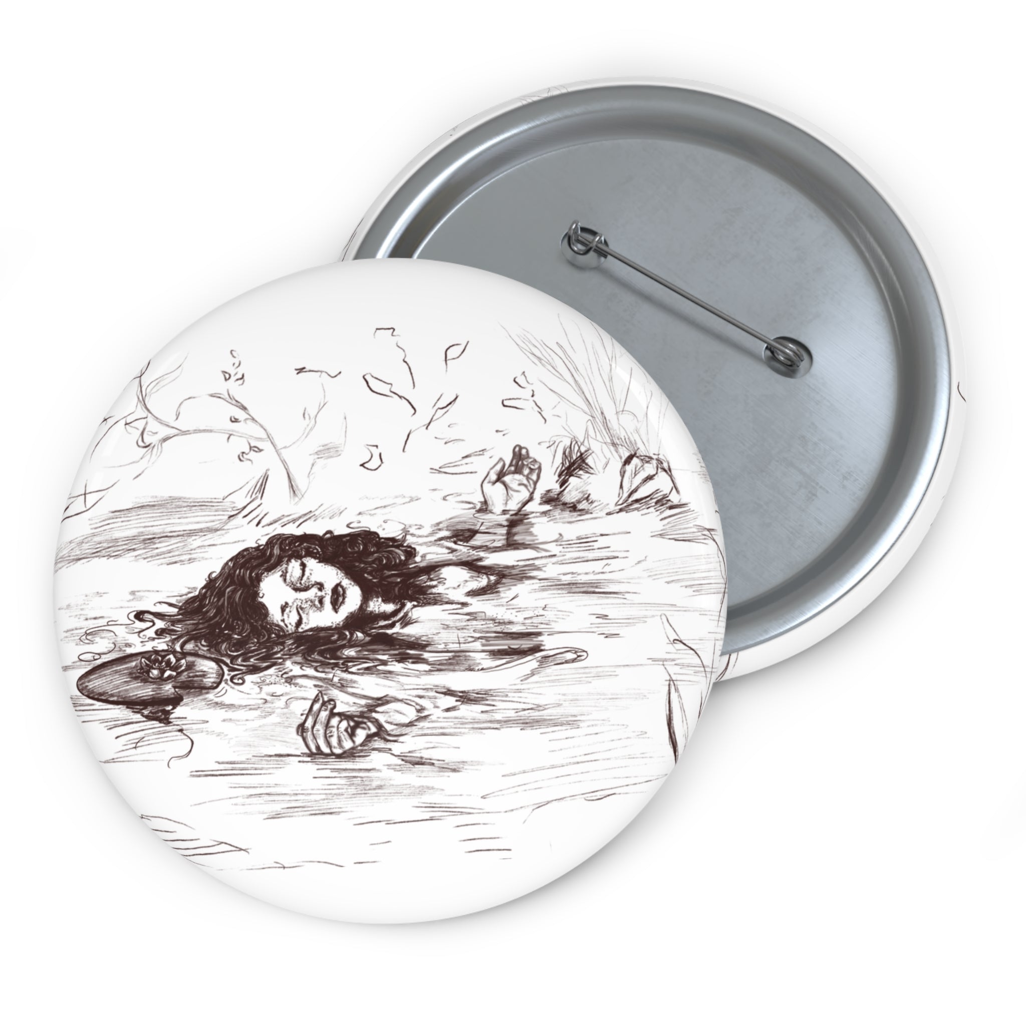 "Ophelia"; Custom Pin Button